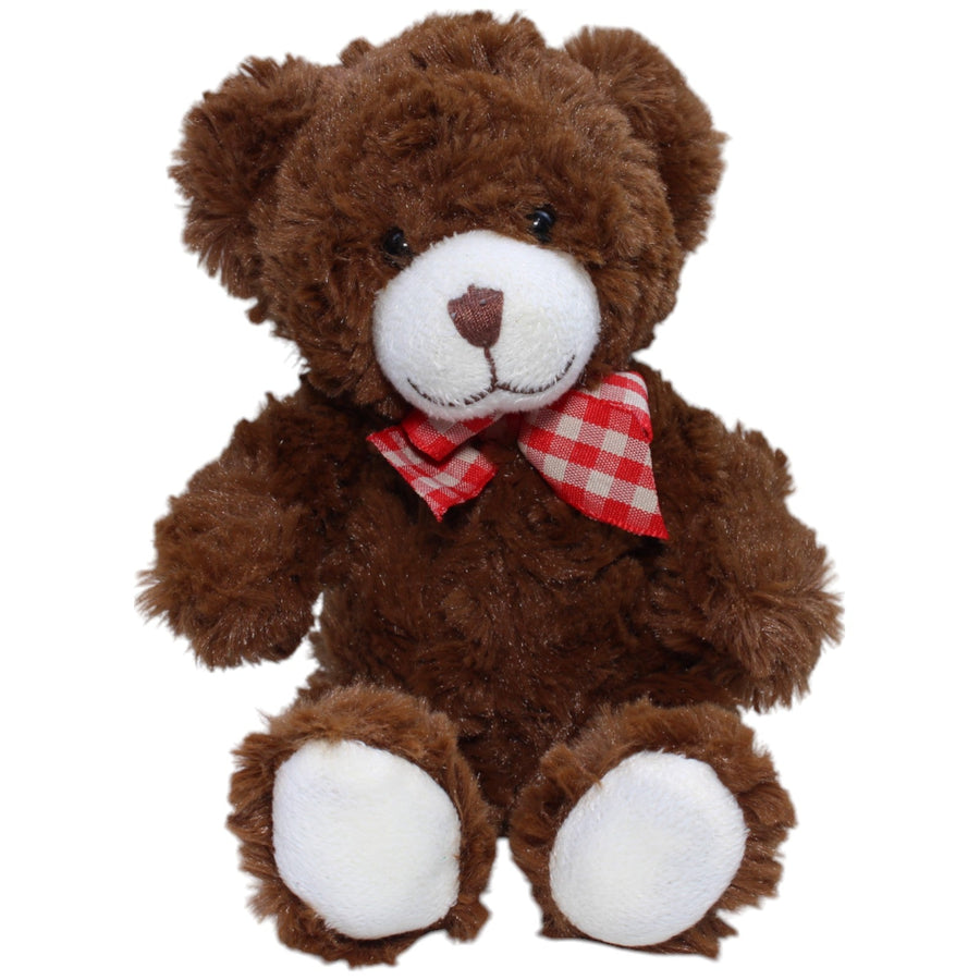Schöner Teddybär mit rot-weißer Schleife, klein