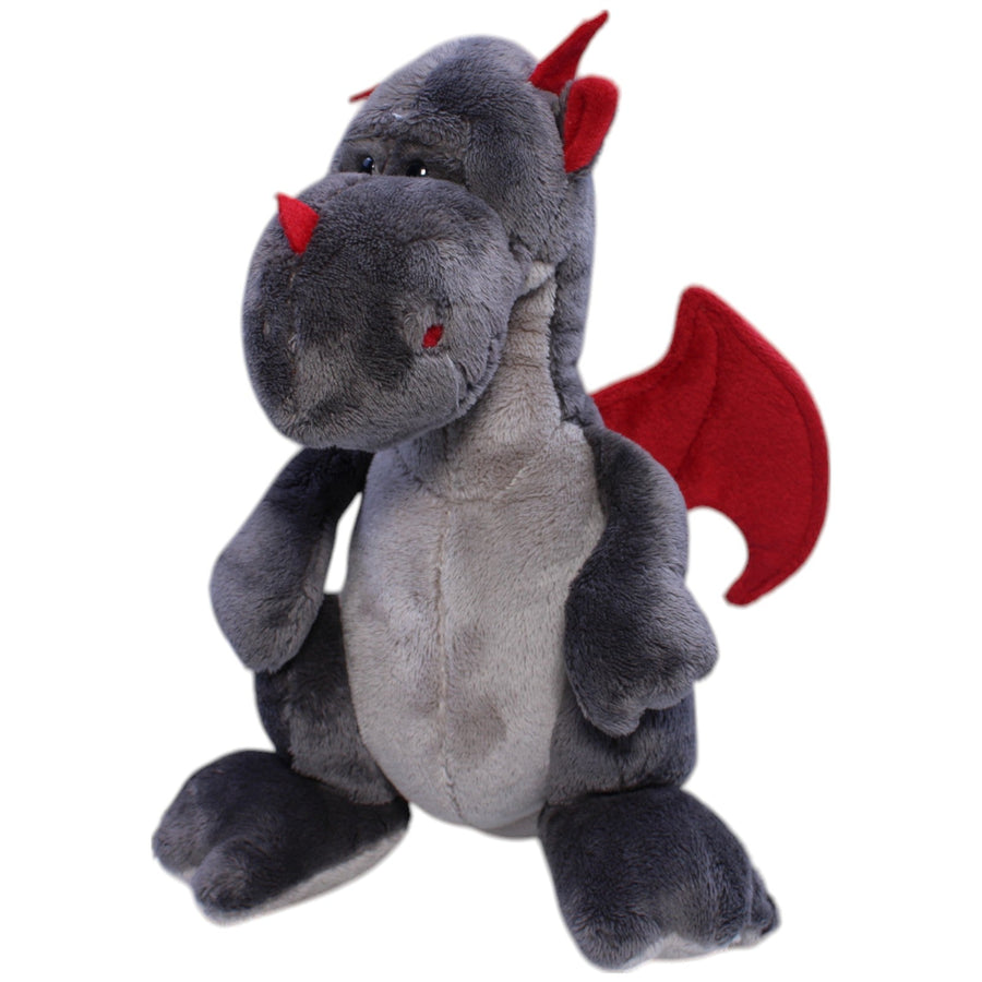 Grauer Drache mit roten Flügeln