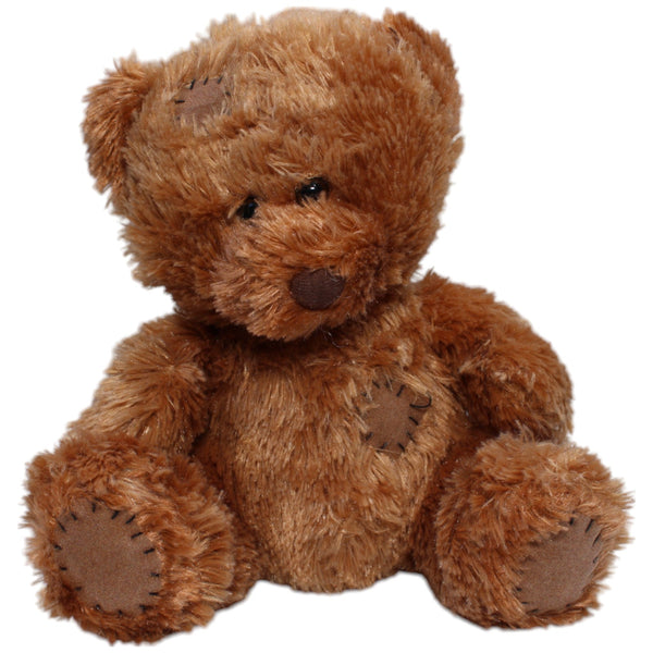 Teddybär mit Flicken, sitzend