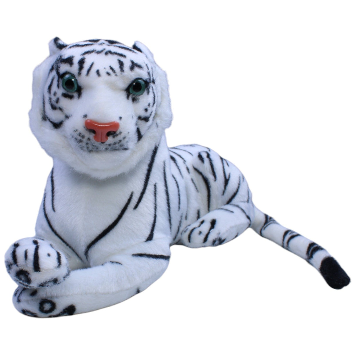 12310587 Fisch & Terborg Geschenkestadl, weißer Tiger mit Styroporkopf Kuscheltier Kumpel Leo Gebraucht
