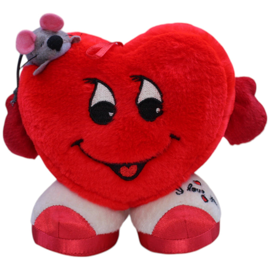 Kleines rotes Herz mit Maus, stehend