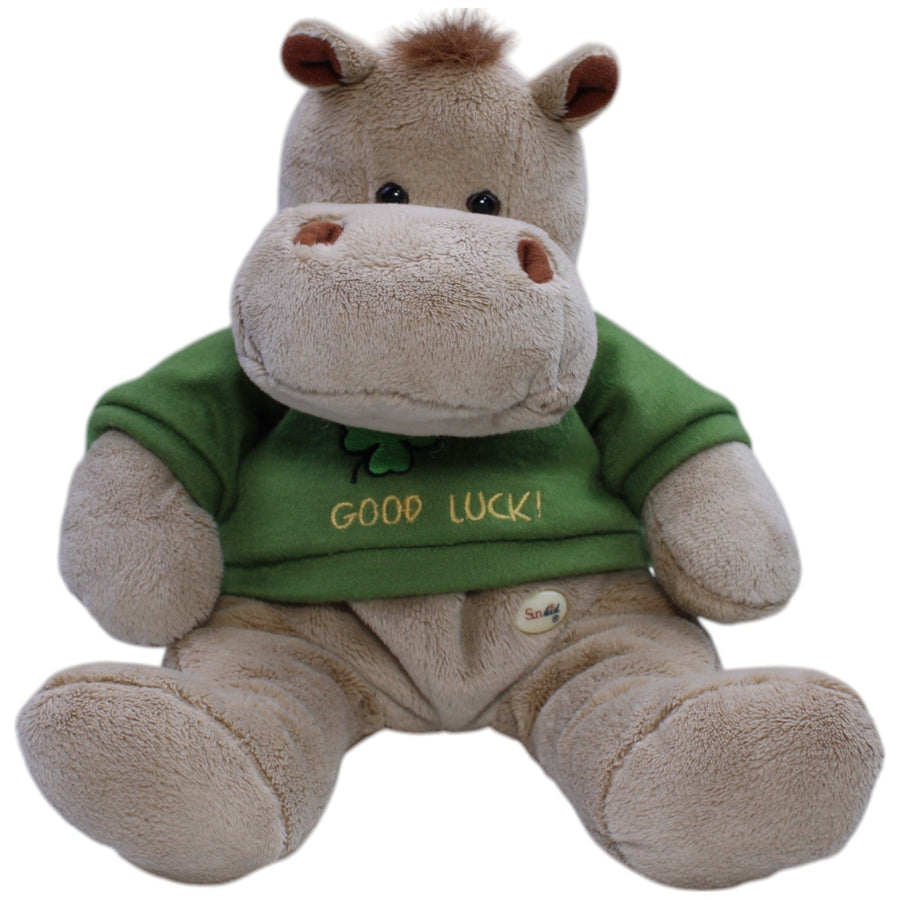 Nilpferd mit "GOOD LUCK!" Shirt