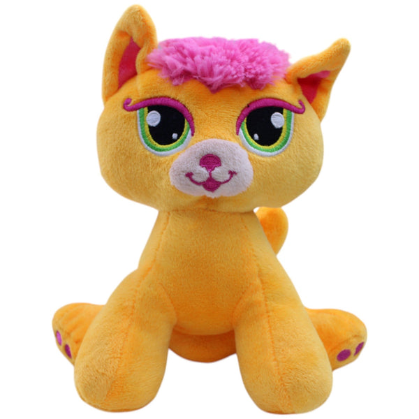 Süße Katze mit pinken Haaren, sitzend