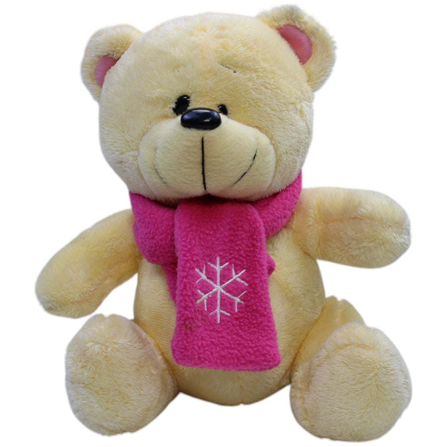 Beiger Teddybär mit pinkem Schal
