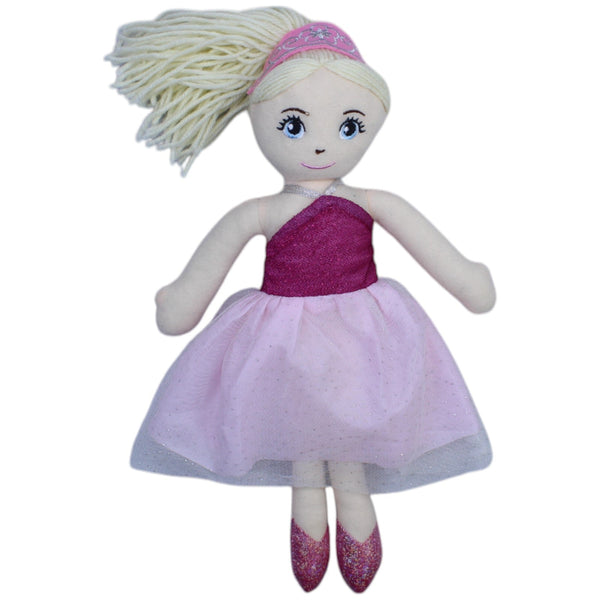 Blonde Prinzessin mit rosa-pinkem Glitzer-Kleid