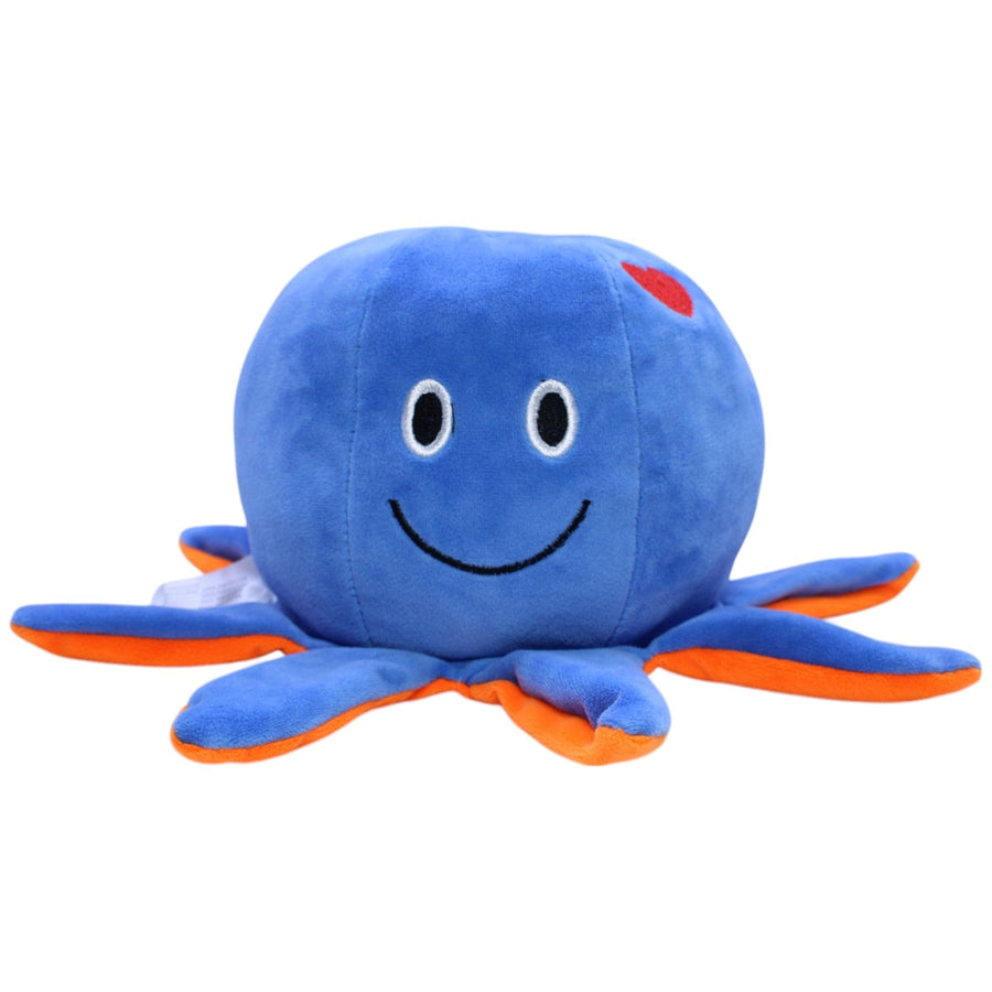Wendetier Oktopus mit Herz, blau/orange