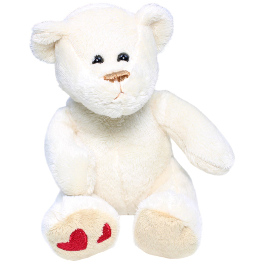 Teddybär mit Herzen, weiß