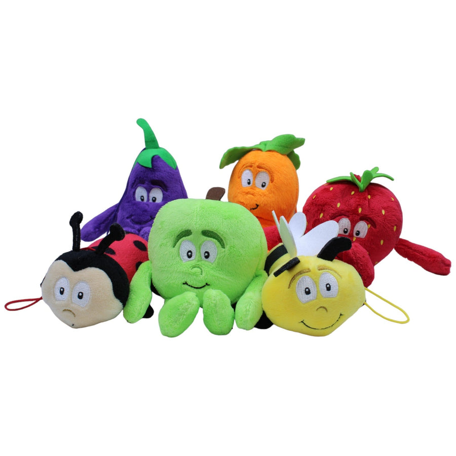Goodness Gang Mini Set, Marienkäfer, Biene, Apfel, Aubergine, Karotte & Erdbeere