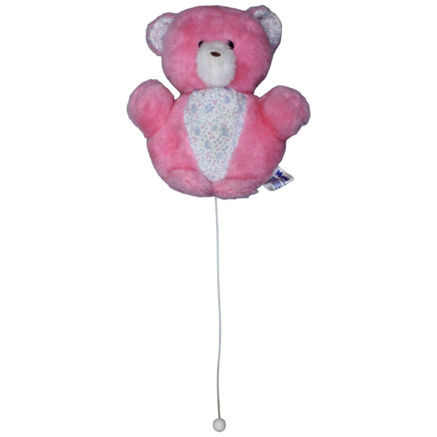 Rosa Teddybär mit Blumenmuster