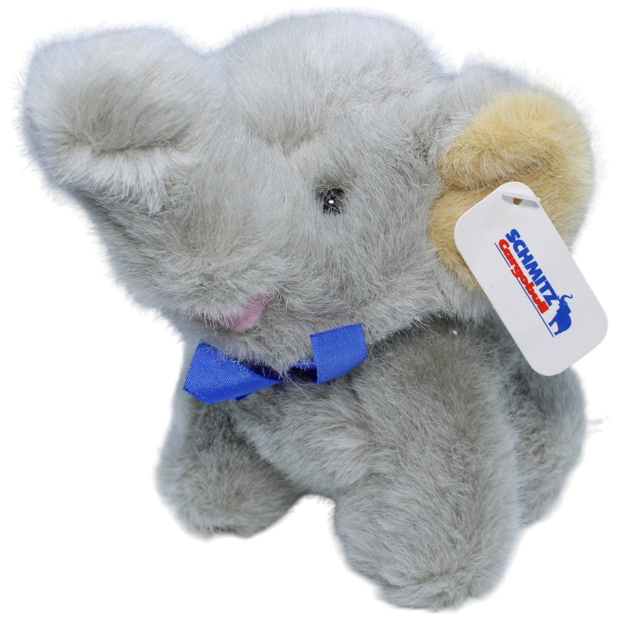 Elefant mit blauer Schleife, sitzend