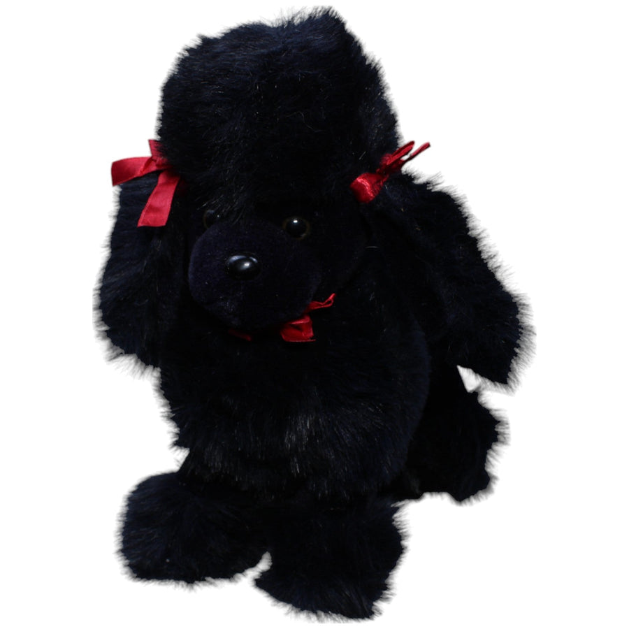 Pudel mit roten Schleifen, schwarz