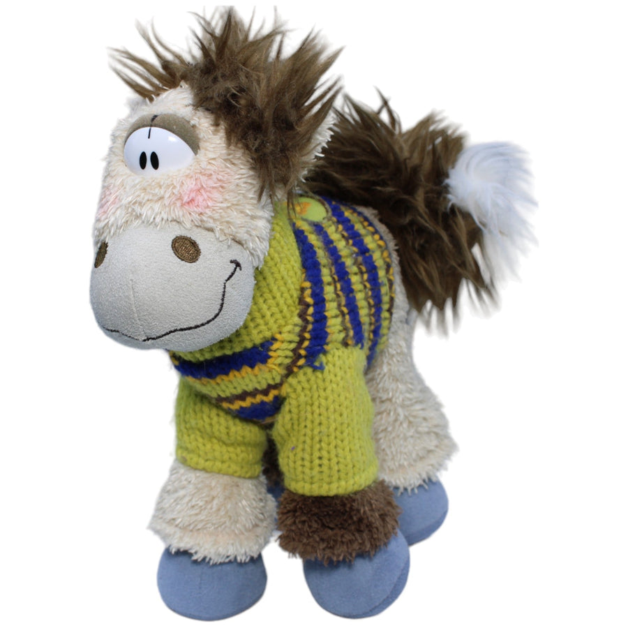 Diddl Pferd mit Pullover, grün-blau