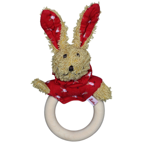 Holz-Frottee-Hase mit Hasenmuster