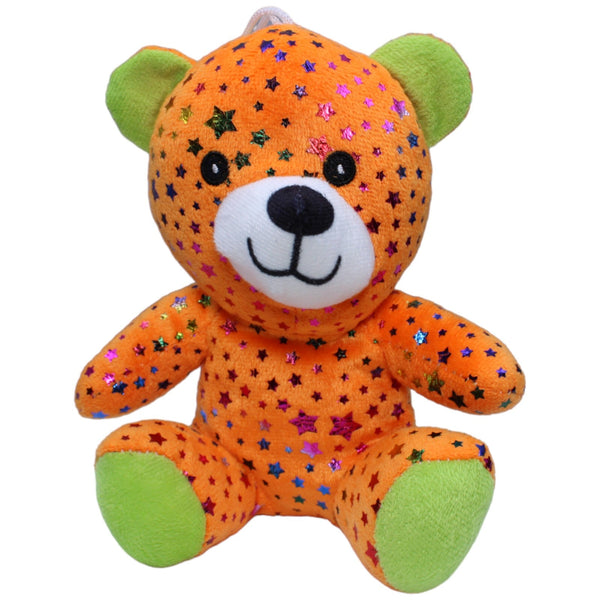 Oranger Teddybär mit Glitzer-Sternen