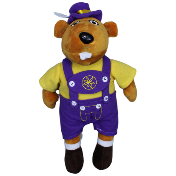 Biber in lila Tracht mit Hut