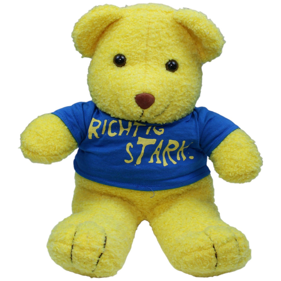 Gelber Teddybär mit T-Shirt "Richtig Stark.", groß