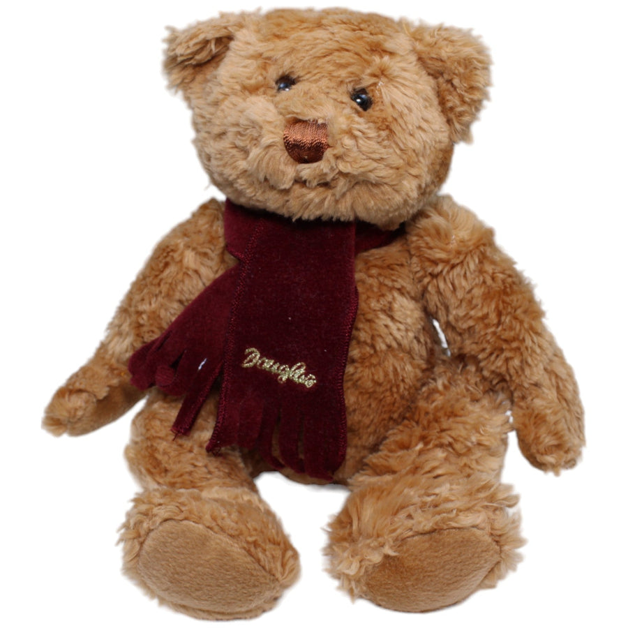 Douglas Teddybär mit weinrotem Schal, sitzend