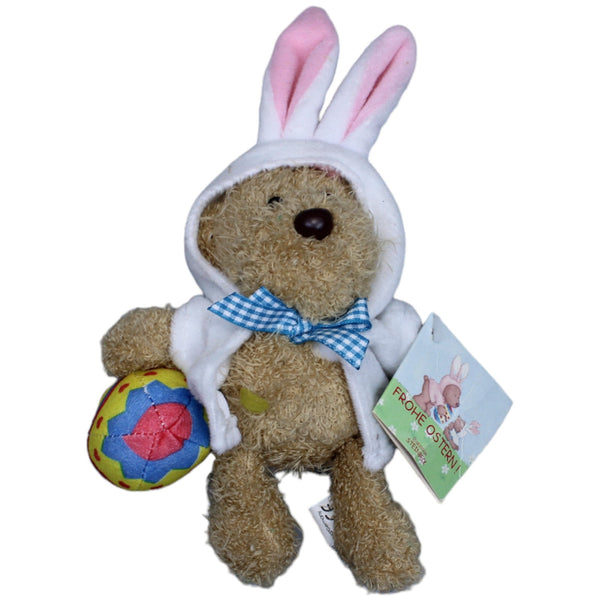 W. Steinbeck, Teddybär mit Hasenohren-Jacke und Osterei