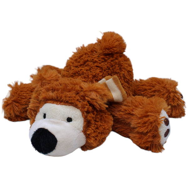 Brauner Teddybär mit Schal, liegend