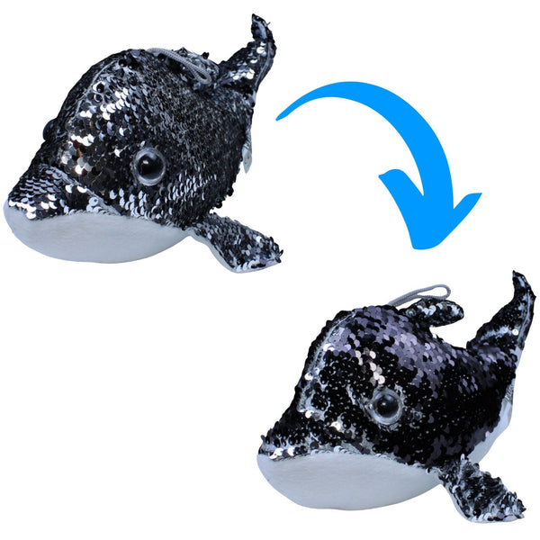 Flos Toys, Paillette Delfin schwarz-silber