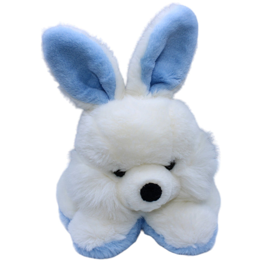 Sitzender Hase, weiß-blau