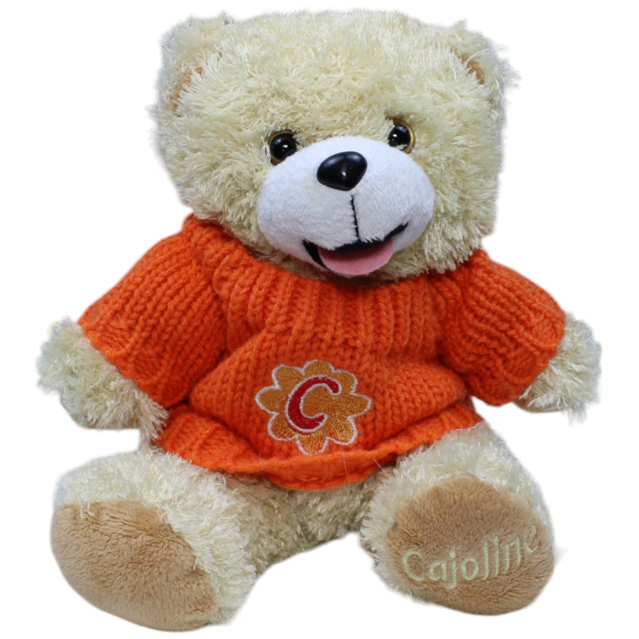 Cajoline, Teddybär mit orangem Pullover