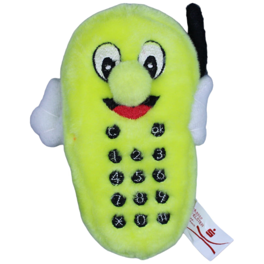 Plüsch-Handy mit Gesicht, gelb