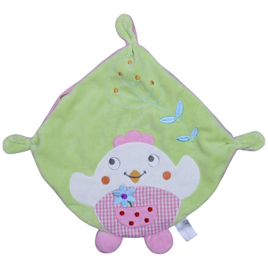 Süßes Küken mit Blume, grün-rosa
