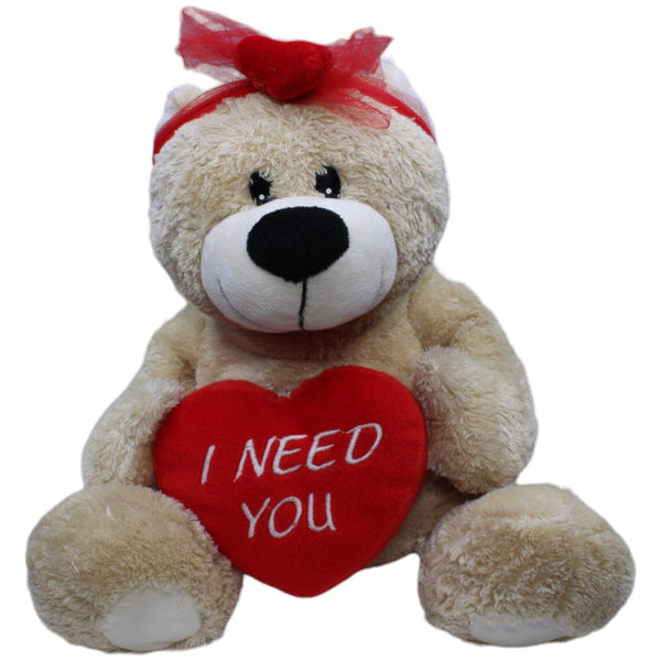 Großer Teddybär mit "I NEED YOU" Herz