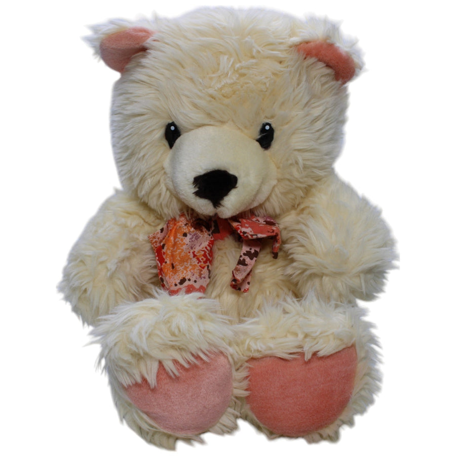 XL Teddybär mit bunter Schleife, beige