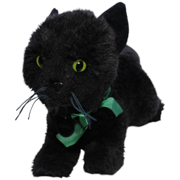 Schwarzer Kater Moriz mit grüner Schleife