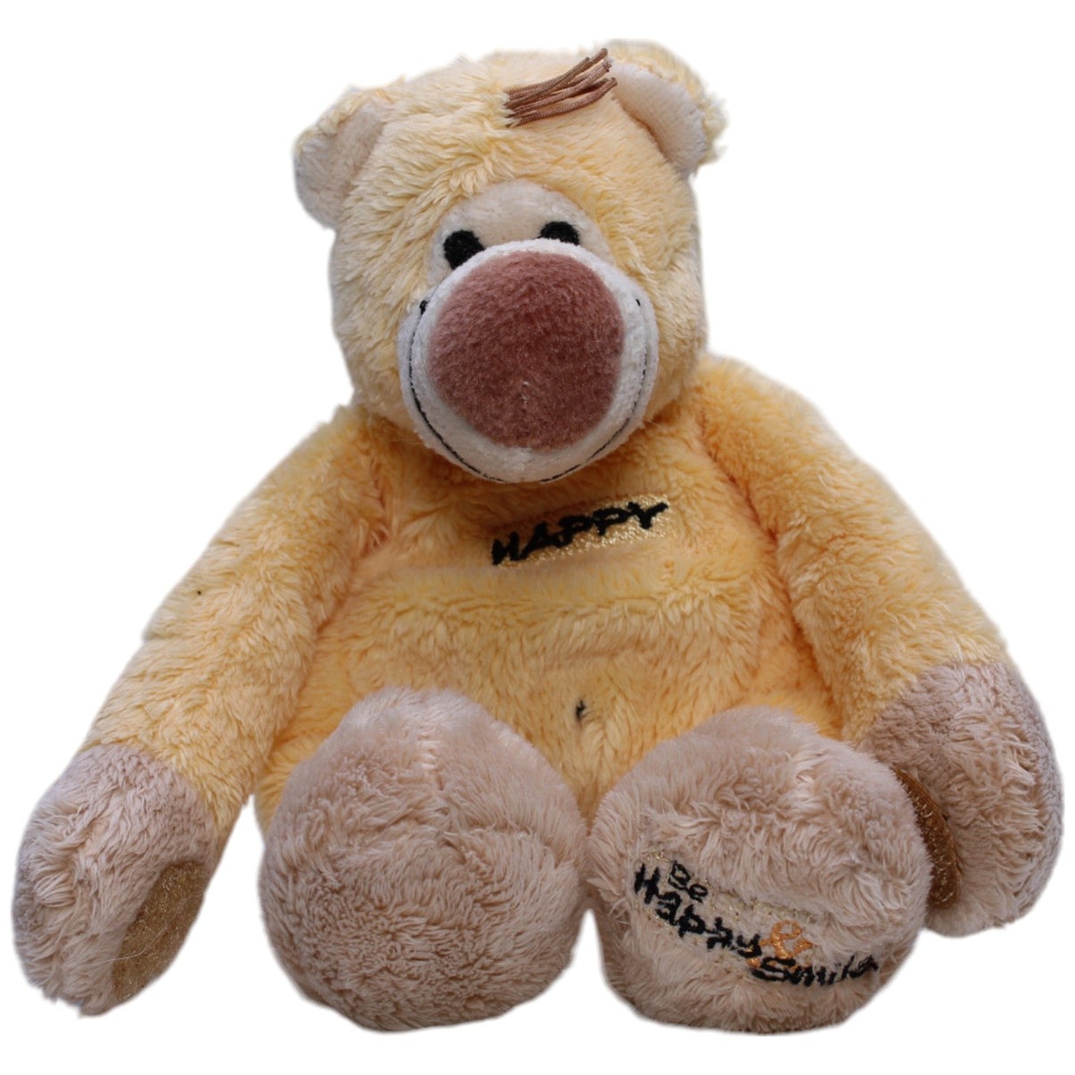 1238753 Heunec Be Happy & Smile® Bär Happy mit Klett - Händen Kuscheltier Kumpel Leo Bär Gebraucht Teddy
