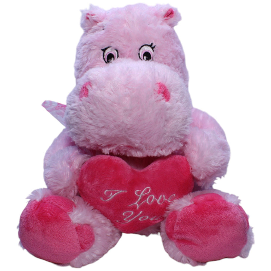 XL Nilpferd mit Herz "I Love You", rosa