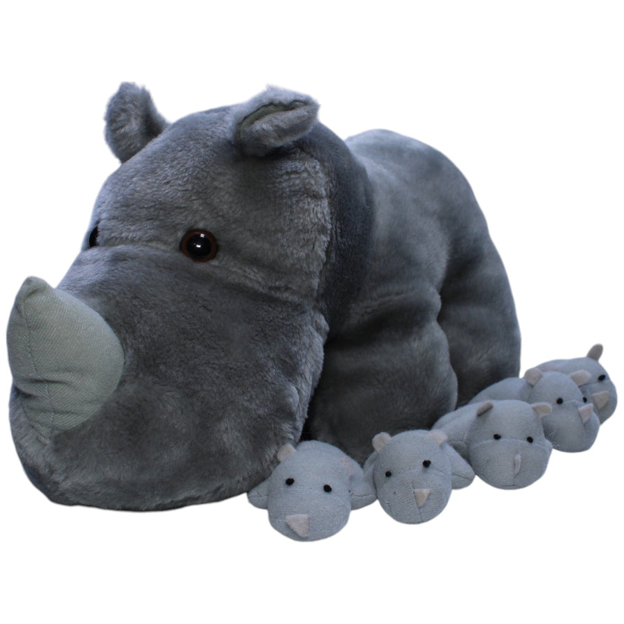 Mutter & Babys, graues Nashorn mit 5 Babys