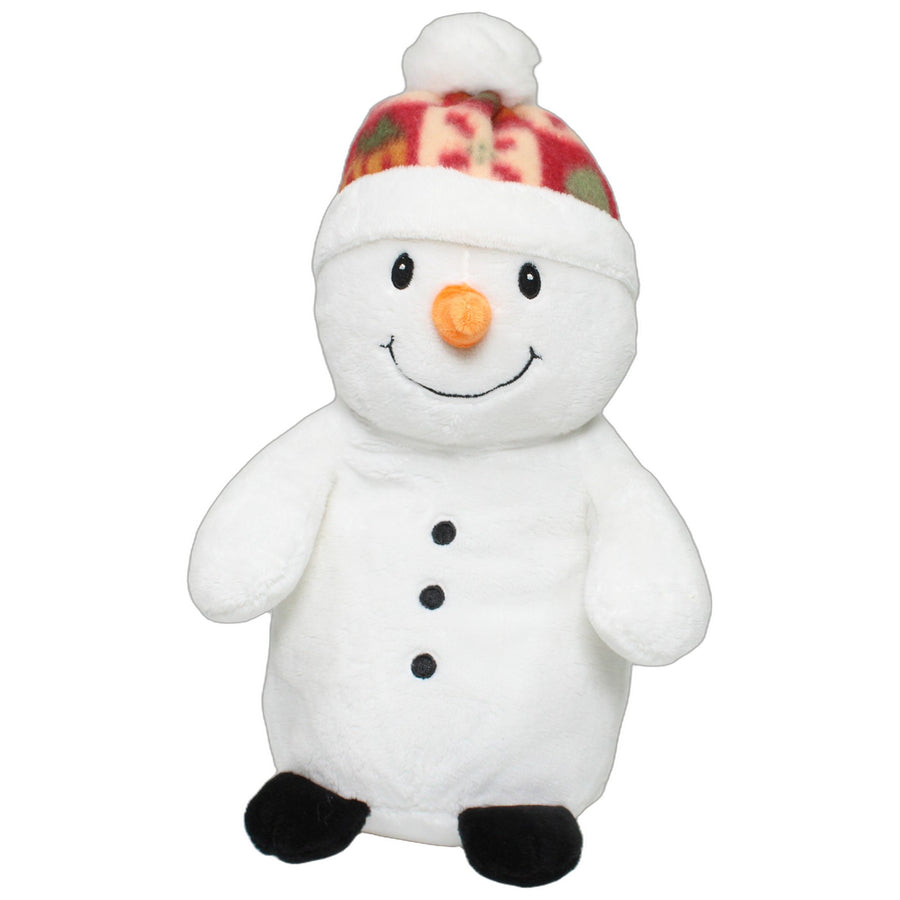 Niedlicher Schneemann mit Pudelmütze, stehend