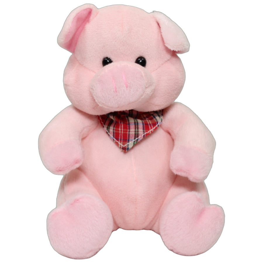 Sitzendes Schwein mit Halstuch