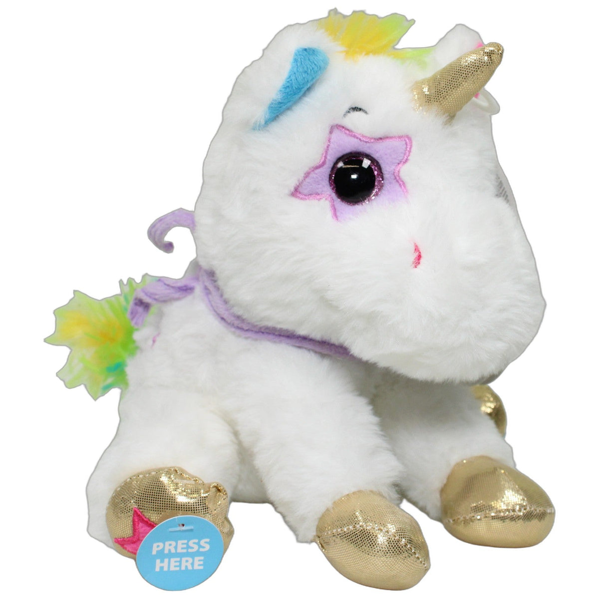 4008332587417 Happy People Starlight Friends, weißes Einhorn mit Leuchtfunktion Kuscheltier Kumpel Leo 20cm ebay-neu-stofftiere Einhorn