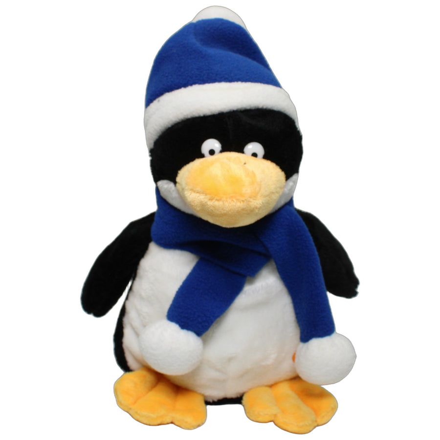 Pinguin mit Mütze und Schal, sitzend