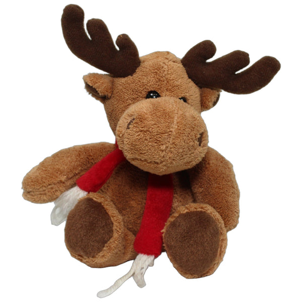 Brauner Elch mit rotem Schal