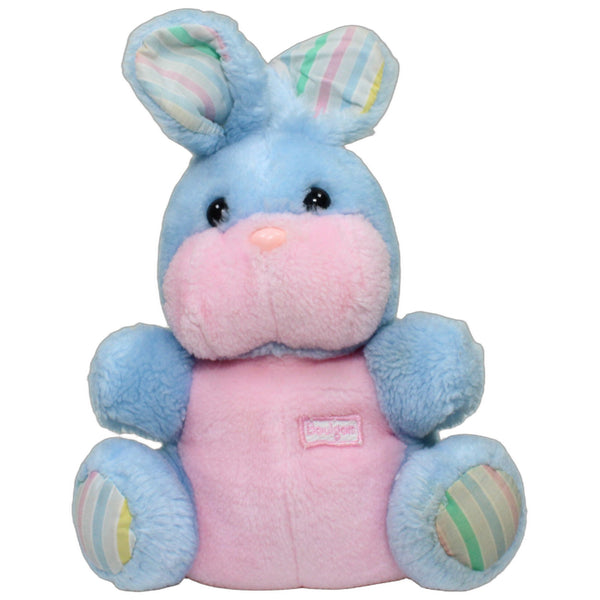 Blau-rosa Hase mit Streifen, sitzend