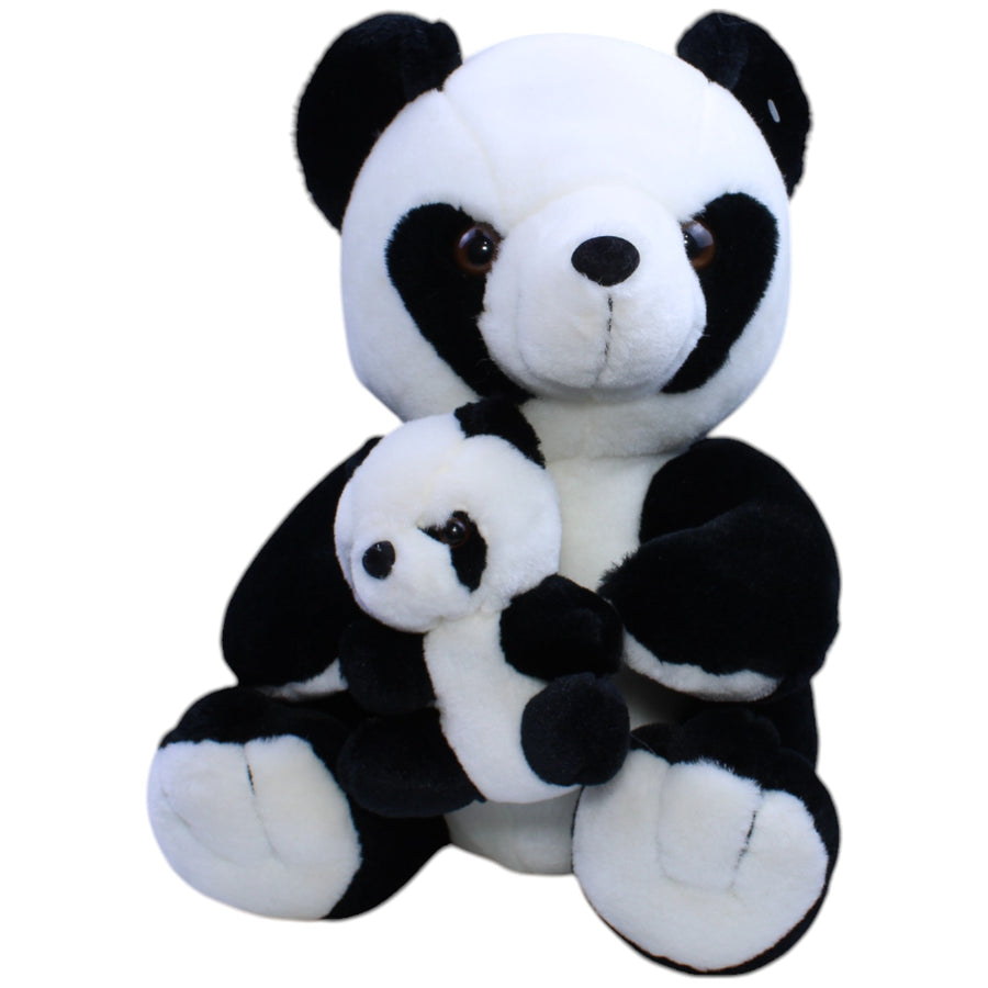 Plüschel, große Panda-Mama mit Kind