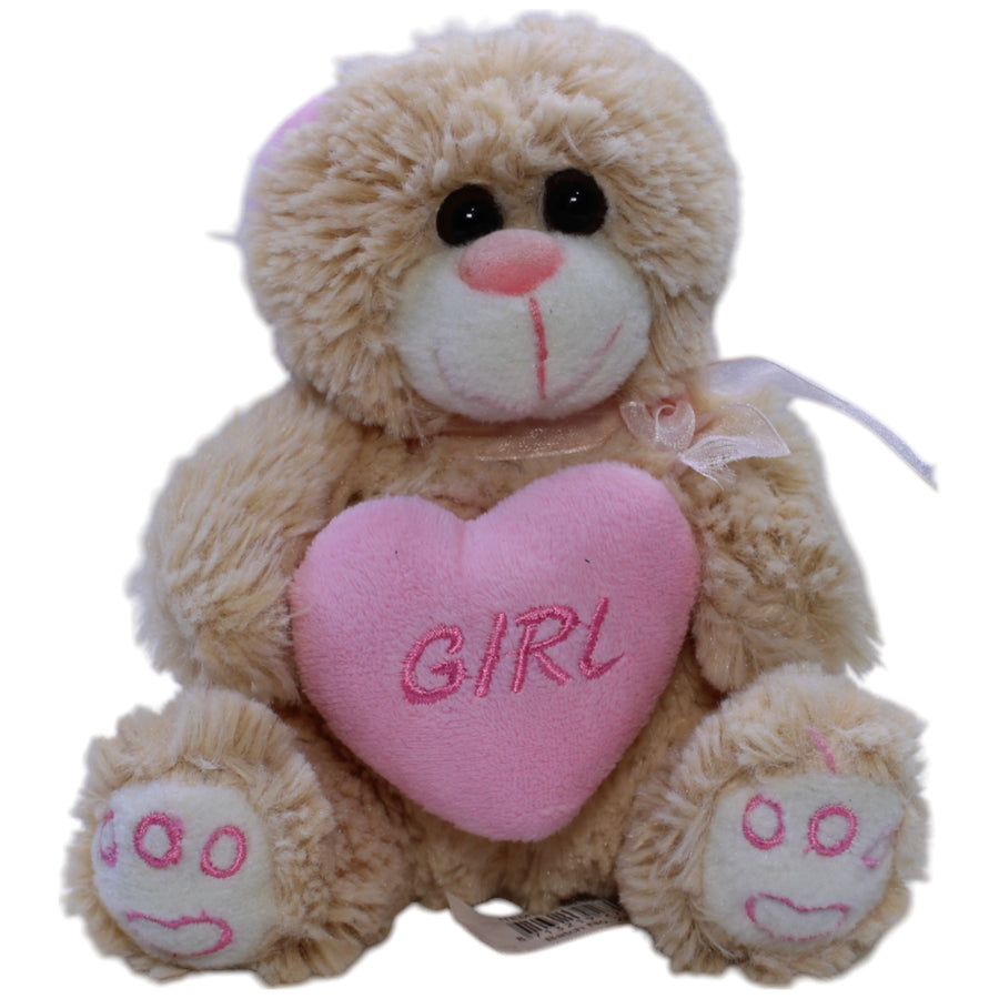 Süßer Teddybär mit rosa Herz "GIRL"
