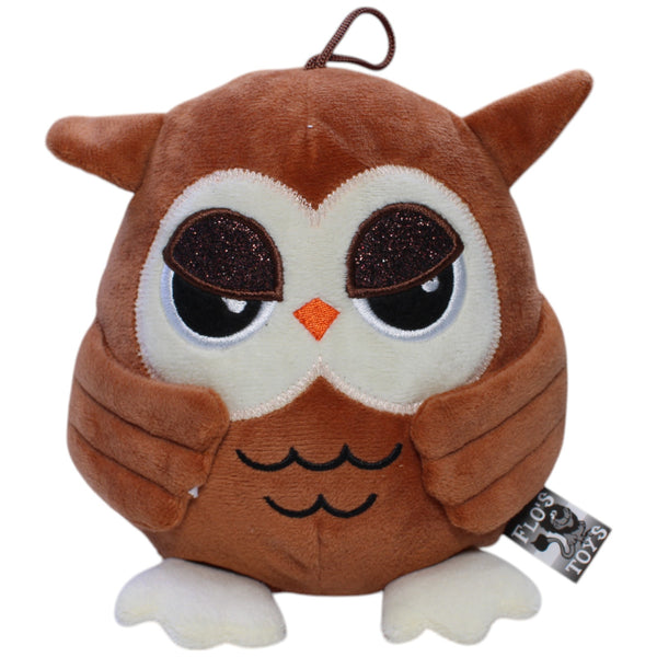Flos Toys, braune Eule mit Glitzer