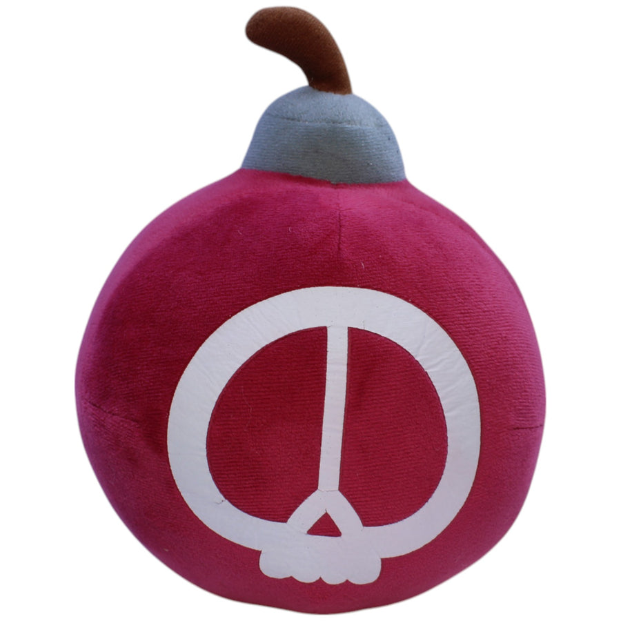 Bombe mit Totenkopf, rot