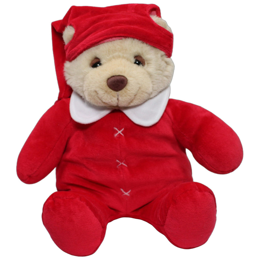 Weicher Teddybär mit roter Zipfelmütze & Kleidung