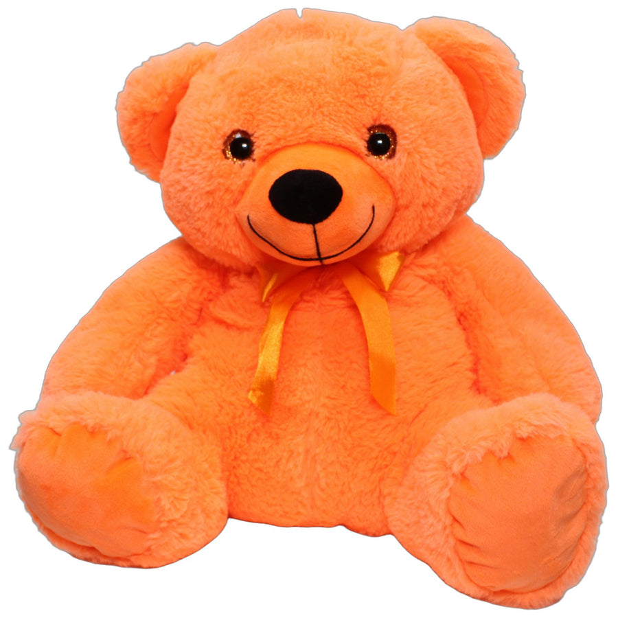 XL Oranger Teddy mit Schleife, sitzend
