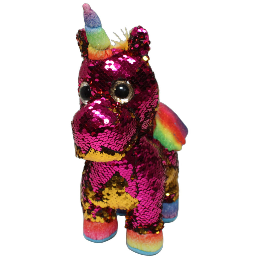 Sequin Collection, Pailletten Einhorn pink/gold