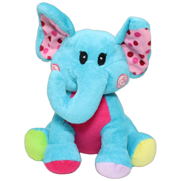Blauer Elefant mit bunten Füßen