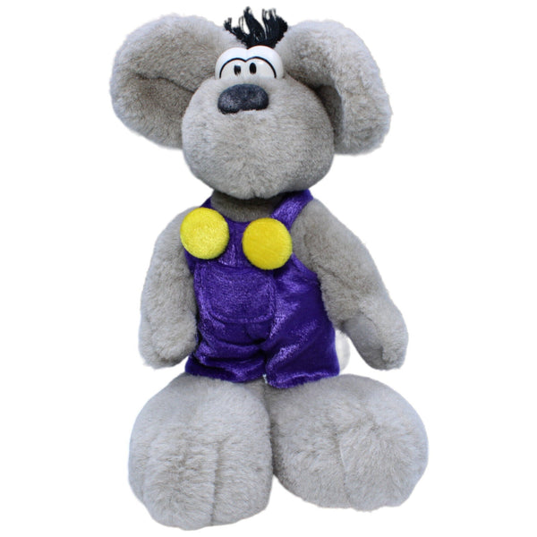 Diddl-Maus grau mit blauvioletter Latzhose