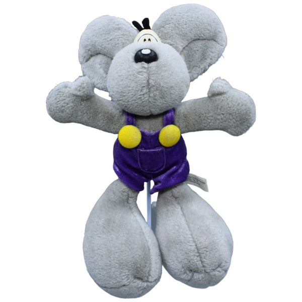 Diddl-Maus grau mit violetter Latzhose